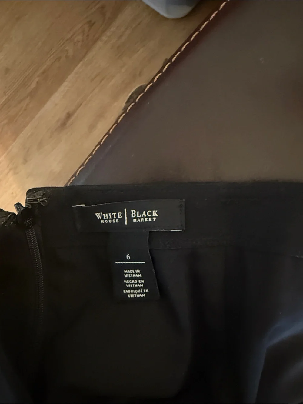 White House Black Market Black Mini Skirt with Button Detail